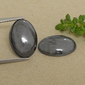 14,61 ct natürliche grauer Hämatit-Edelsteine, Oval Schliff, Lichtundurchlässig