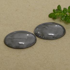 14,61 ct natürliche grauer Hämatit-Edelsteine, Oval Schliff, Lichtundurchlässig