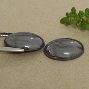 14,61 ct natürliche grauer Hämatit-Edelsteine, Oval Schliff, Lichtundurchlässig