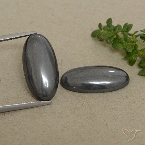 18.06ctw Natürlicher Schwarz-Grau Hematit, Oval, Lichtundurchlässig