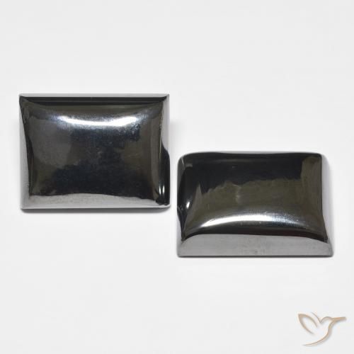 48.47 ct natürliche Schwarz-Grau Hematit-Edelsteine, Baguette, Lichtundurchlässig