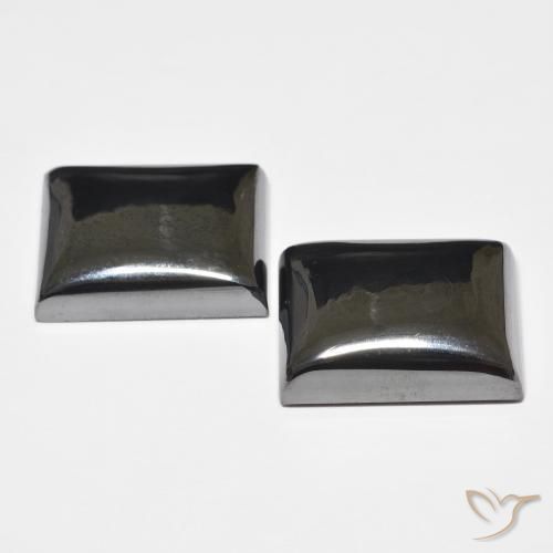 48.47 ct natürliche Schwarz-Grau Hematit-Edelsteine, Baguette, Lichtundurchlässig
