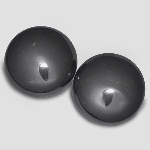 64.57 ct natürliche Schwarz-Grau Hematit-Edelsteine, Rund Schliff, Lichtundurchlässig