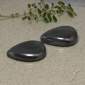 72.67 ct natürliche Schwarz-Grau Hematit-Edelsteine, Birnenform, Lichtundurchlässig