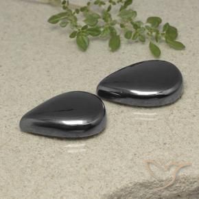 60.51 ct natürliche Schwarz-Grau Hematit-Edelsteine, Birnenform, Lichtundurchlässig