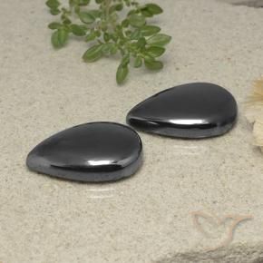 54.71 ct natürliche Schwarz-Grau Hematit-Edelsteine, Birnenform, Lichtundurchlässig