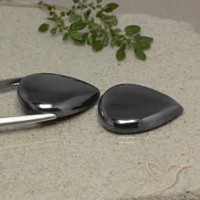 68.39 ct natürliche dunkelgrau Hematit-Edelsteine, Birnenform, Lichtundurchlässig