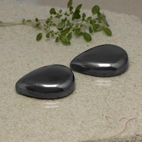 79.05 ct natürliche Schwarz-Grau Hematit-Edelsteine, Birnenform, Lichtundurchlässig