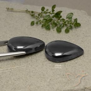 79.05 ct natürliche Schwarz-Grau Hematit-Edelsteine, Birnenform, Lichtundurchlässig