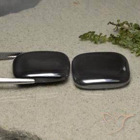 96.22 ct natürliche Schwarz-Grau Hematit-Edelsteine, Kissen, Lichtundurchlässig