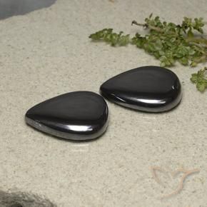 58.28 ct natürliche Schwarz-Grau Hematit-Edelsteine, Birnenform, Lichtundurchlässig