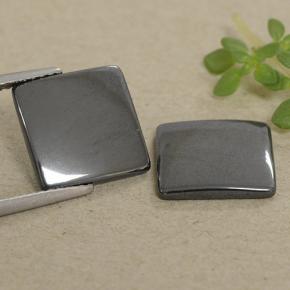 9.42 ct natürliche Schwarz-Grau Hematit-Edelsteine, Quadrat, Lichtundurchlässig