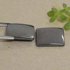 9.42 ct natürliche Schwarz-Grau Hematit-Edelsteine, Quadrat, Lichtundurchlässig