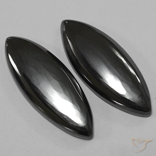 27.52 ct natürliche dunkelgrau Hematit-Edelsteine, Marquise, Lichtundurchlässig