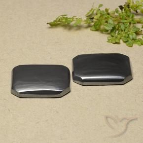 34.87 ct natürliche Schwarz-Grau Hematit-Edelsteine, Oktagonschliff, Lichtundurchlässig