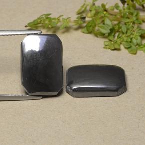 17,78 ct natürliche grauer Hämatit-Edelsteine, Smaragdschliff, Lichtundurchlässig