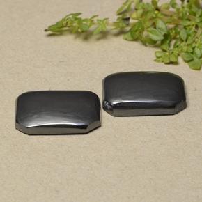 17,78 ct natürliche grauer Hämatit-Edelsteine, Smaragdschliff, Lichtundurchlässig