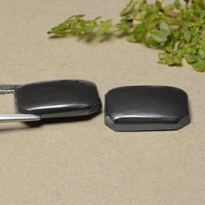17,78 ct natürliche grauer Hämatit-Edelsteine, Smaragdschliff, Lichtundurchlässig