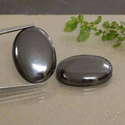 49.07ctw Natürlicher Mittelgrau Hematit, Oval, Lichtundurchlässig