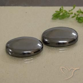 49.07 ct natürliche Mittelgrau Hematit-Edelsteine, Oval, Lichtundurchlässig