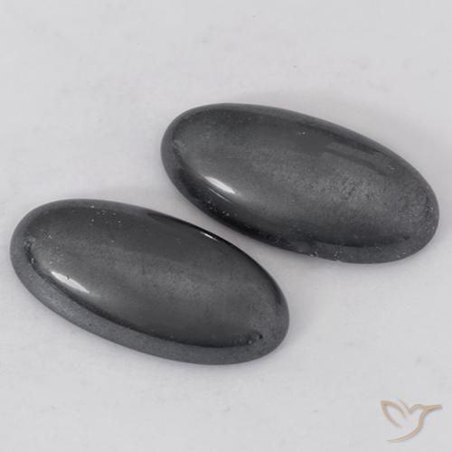 17.96 ct natürliche Grau Hematit-Edelsteine, Oval, Lichtundurchlässig