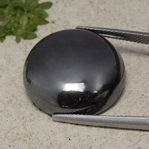 39.37ct Natürlicher dunkelgrau Hematit, Runden, Lichtundurchlässig