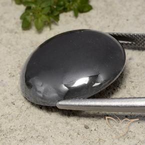 9,17 ctw natürlicher Schwarz-Grau Hematit, Runden, Lichtundurchlässig