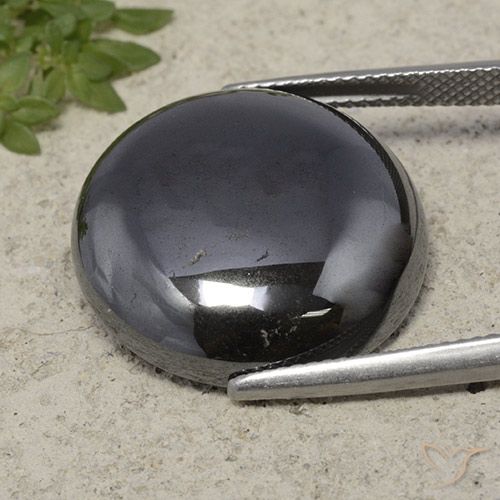 33.63ct Natürlicher dunkelgrau Hematit, Runden, Lichtundurchlässig