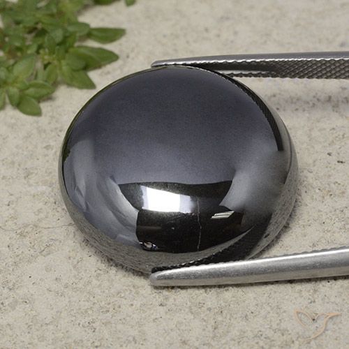 40.32ct Natürlicher Schwarz-Grau Hematit, Runden, Lichtundurchlässig