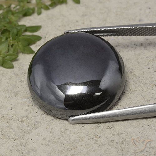 33.27ct Natürlicher Schwarz-Grau Hematit, Runden, Lichtundurchlässig