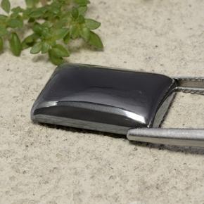 9,17 ctw natürlicher Schwarz-Grau Hematit, Baguette, Lichtundurchlässig