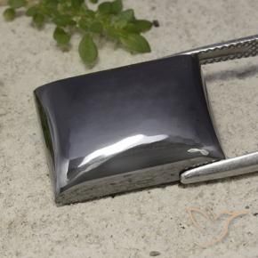 9,17 ctw natürlicher Schwarz-Grau Hematit, Baguette, Lichtundurchlässig