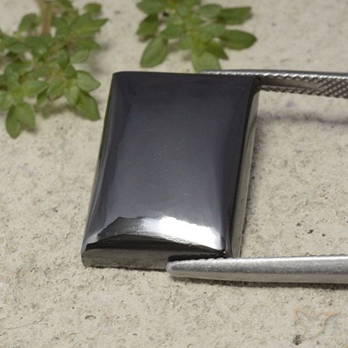 22.79ct Natürlicher dunkelgrau Hematit, Baguette, Lichtundurchlässig