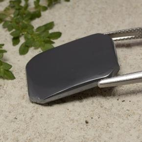 9,17 ctw natürlicher Schwarz-Grau Hematit, Smaragdschliff, Lichtundurchlässig