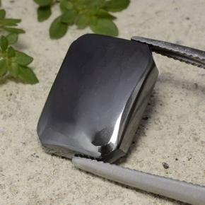 11,97 ctw natürlicher grauer Hämatit, Smaragdschliff, Lichtundurchlässig