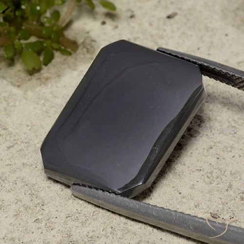 9,17 ctw natürlicher Schwarz und grau Hämatit, Smaragdschliff, Lichtundurchlässig