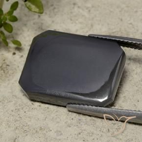 9,17 ctw natürlicher Schwarz und grau Hämatit, Smaragdschliff, Lichtundurchlässig