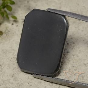 9,17 ctw natürlicher Schwarz und grau Hämatit, Smaragdschliff, Lichtundurchlässig