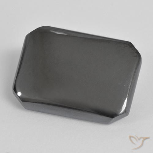 17.55ct Natürlicher Mittelgrau Hematit, Smaragdschliff, Lichtundurchlässig