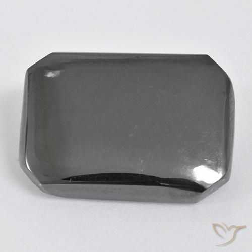 19.55ct Natürlicher silbergrau Hematit, Smaragdschliff, Lichtundurchlässig