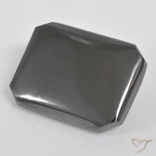 19.67ct Natürlicher Mittelgrau Hematit, Smaragdschliff, Lichtundurchlässig