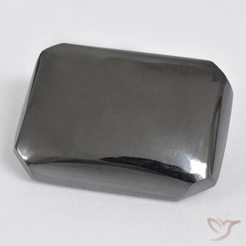 25.04ct Natürlicher Mittelgrau Hematit, Smaragdschliff, Lichtundurchlässig
