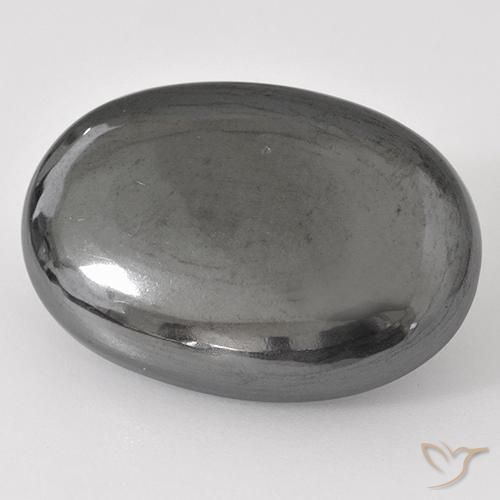 31.18ct Natürlicher Mittelgrau Hematit, Oval, Lichtundurchlässig