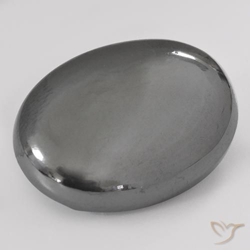 33.54ct Natürlicher silbergrau Hematit, Oval, Lichtundurchlässig