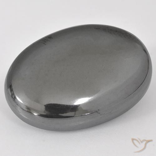 32.02ct Natürlicher Mittelgrau Hematit, Oval, Lichtundurchlässig