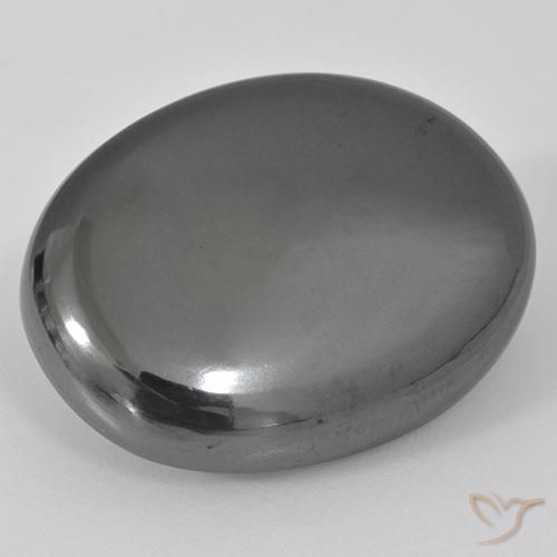38.87ct Natürlicher silbergrau Hematit, Oval, Lichtundurchlässig