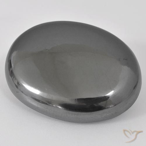 9,17 ctw natürlicher silbergrau Hematit, Oval, Lichtundurchlässig