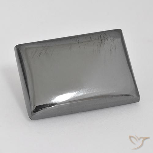 20.24ct Natürlicher silbergrau Hematit, Baguette, Lichtundurchlässig