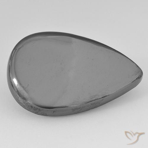 22.23ct Natürlicher Mittelgrau Hematit, Birnenform, Lichtundurchlässig