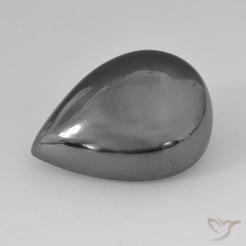 31.32ct Natürlicher Grau Hematit, Birnenform, Lichtundurchlässig